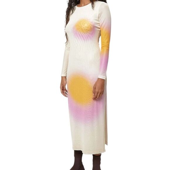 Find Me Now Aura Cream Mesh Sun Design Midi Dress | M - Picture 2 of 10